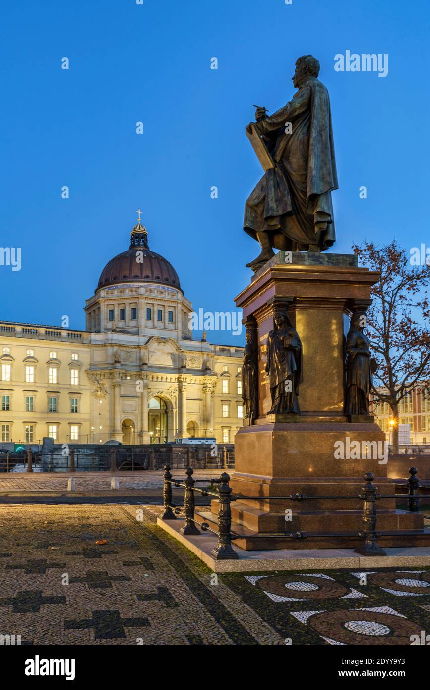 Berliner Stadtschloss, Schinkel-Denkmal, Schinkelplatz, Berlin, Allemagne, Europa, Banque D'Images