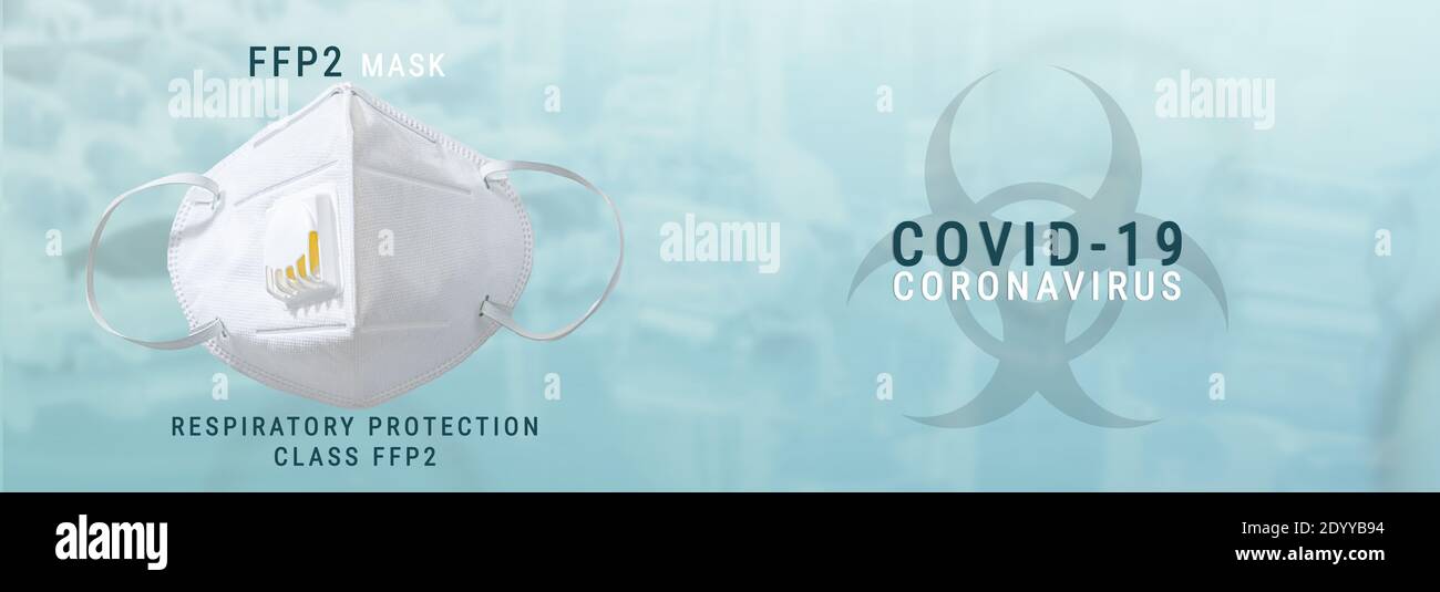Anti virus masque de protection ffp2 et masque chirurgical standard à Prévenir l'infection corona COVID-19 Banque D'Images