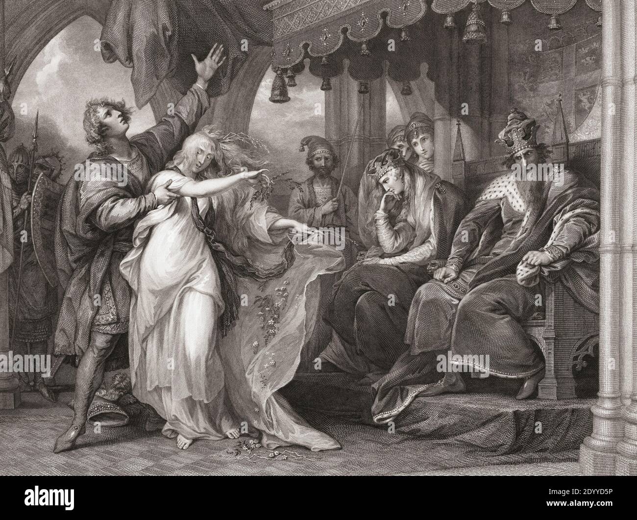 Illustration de la pièce de William Shakespeare Hamlet, Act IV, Scene V ...