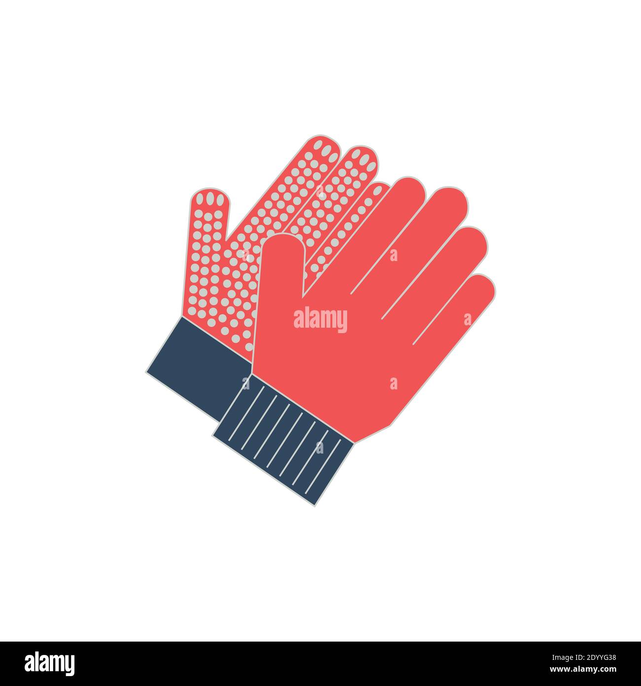 Gants de jardinage de couleur plate isolés sur fond blanc. Gants de protection des mains pour l'agriculture Illustration de Vecteur