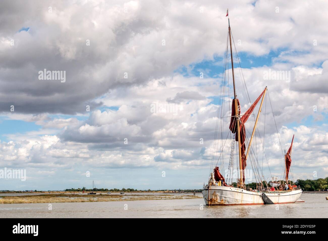 Rappel de la barge à voile de la Tamise, sur l'estuaire de Blackwater à Maldon, dans l'Essex. Banque D'Images