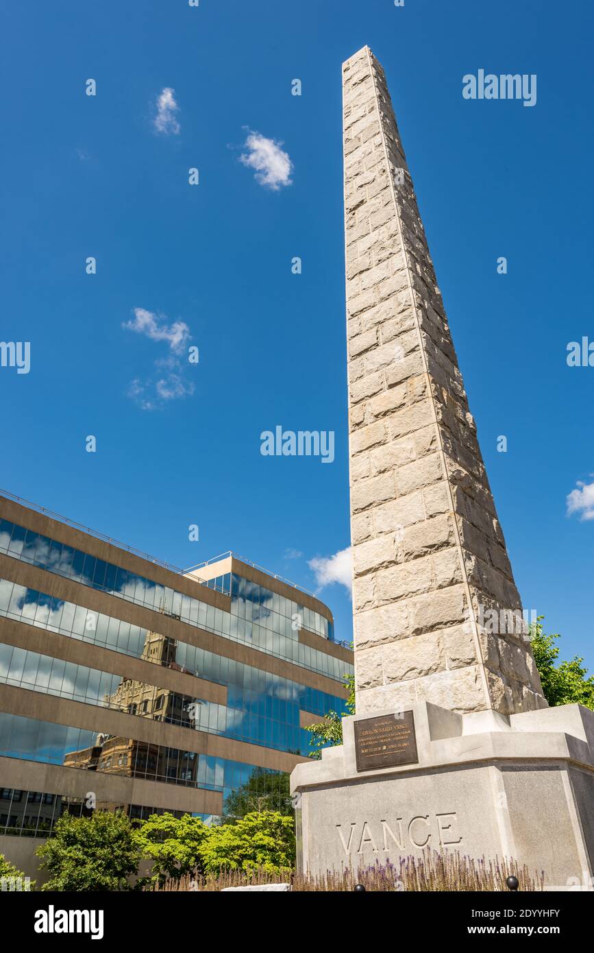 Vance Memorial dans le centre-ville d'Asheville, en Caroline du Nord Banque D'Images