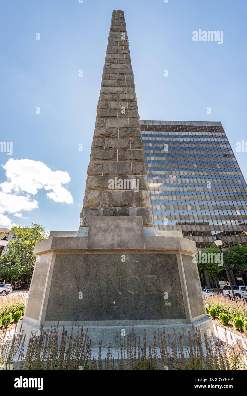 Vance Memorial dans le centre-ville d'Asheville, en Caroline du Nord Banque D'Images
