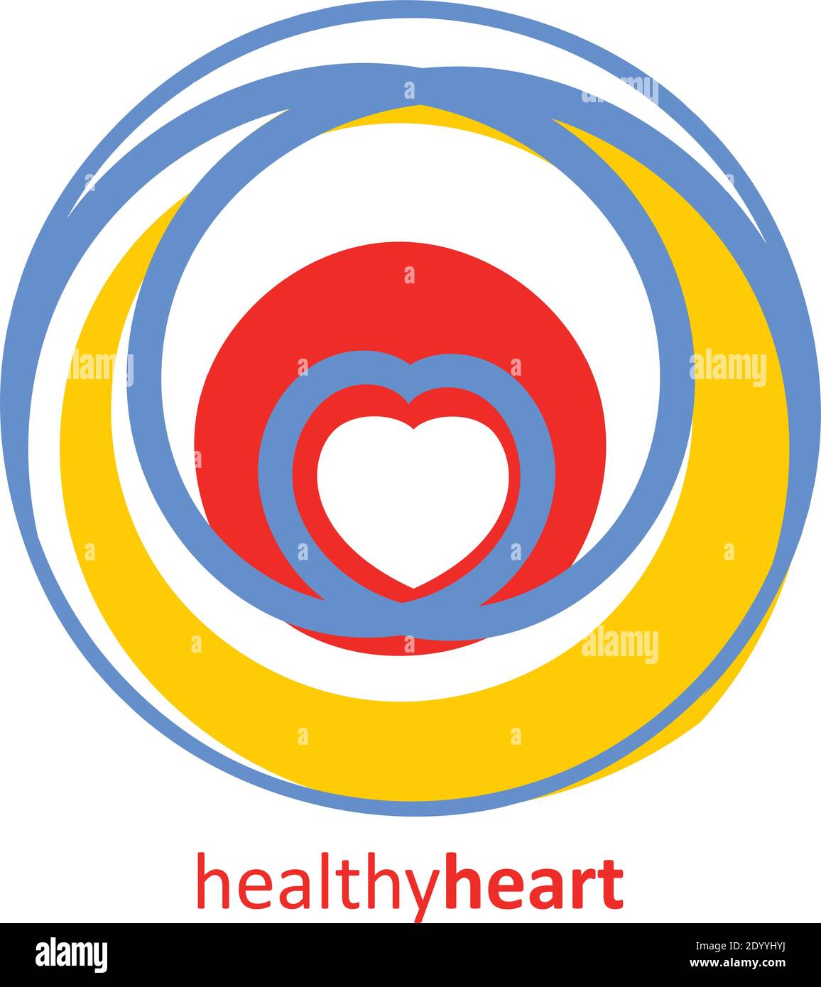 Simple logo abstrait avec coeur pour centre médical cardio ou Journée mondiale de la Santé. Modèle de logotype graphique vectoriel. Couleurs CMJN Illustration de Vecteur