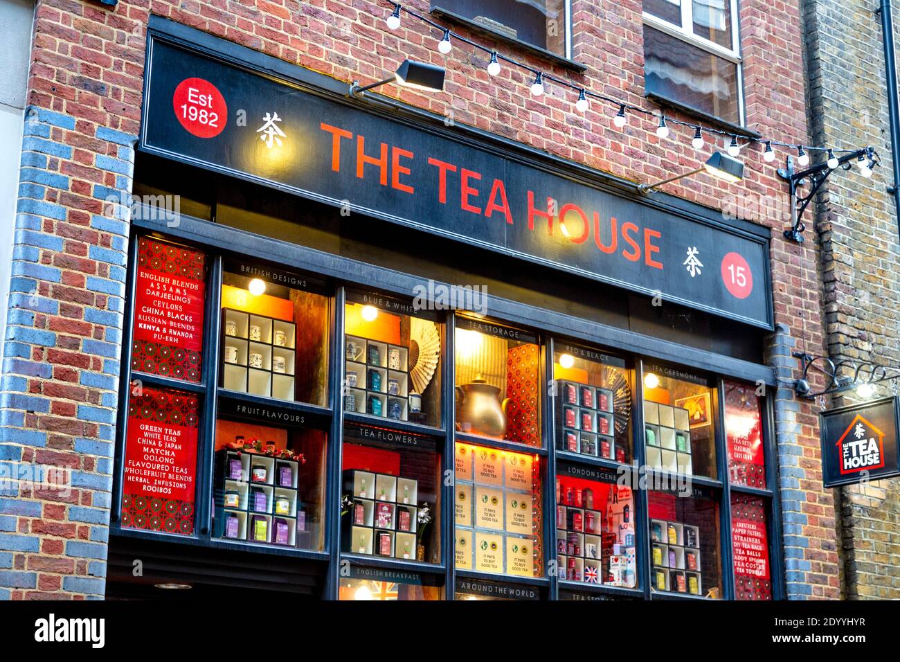 Extérieur du Tea House sur Neal Street, Covent Garden, Londres, Royaume-Uni Banque D'Images