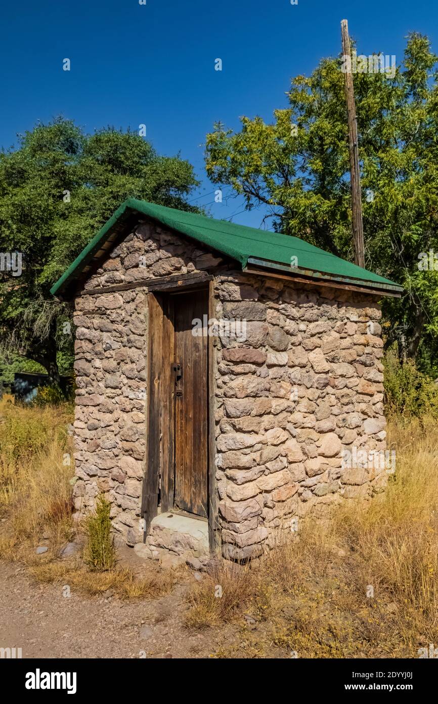 Maison de générateur de pierre au loin Ranch à Chiricahua National Monument, Arizona, Etats-Unis Banque D'Images