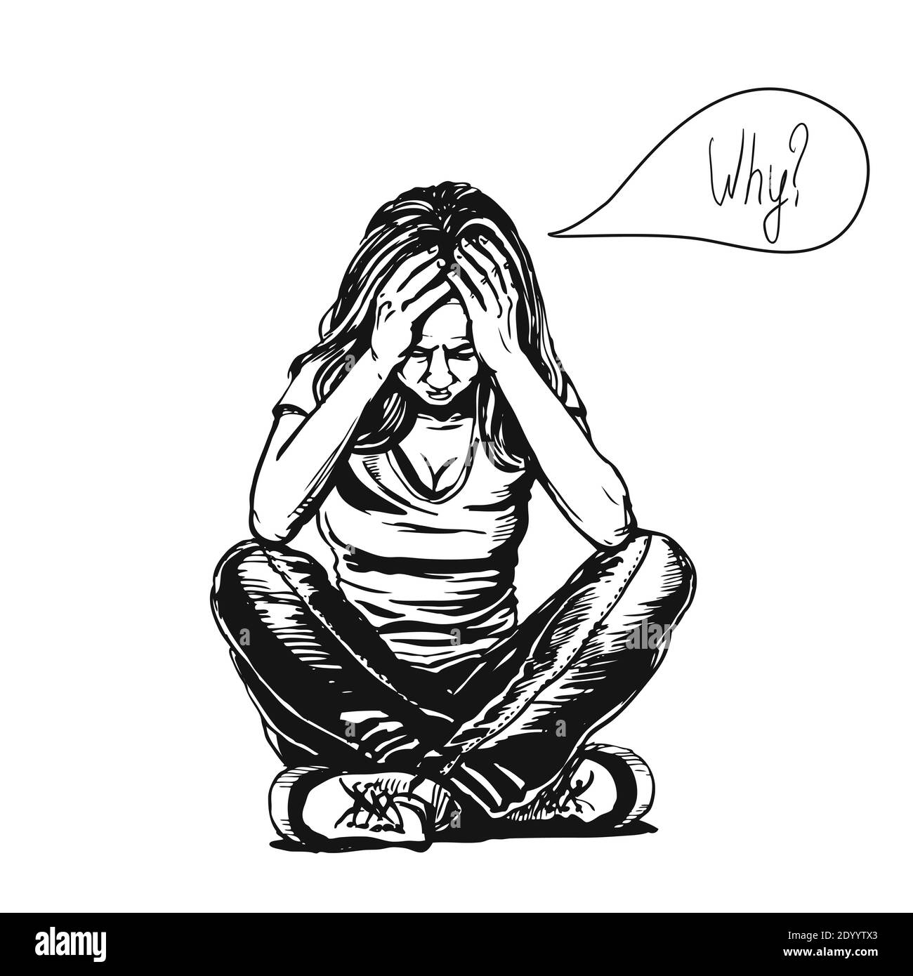 Tristesse Adolescent Banque D Images Vectorielles Alamy