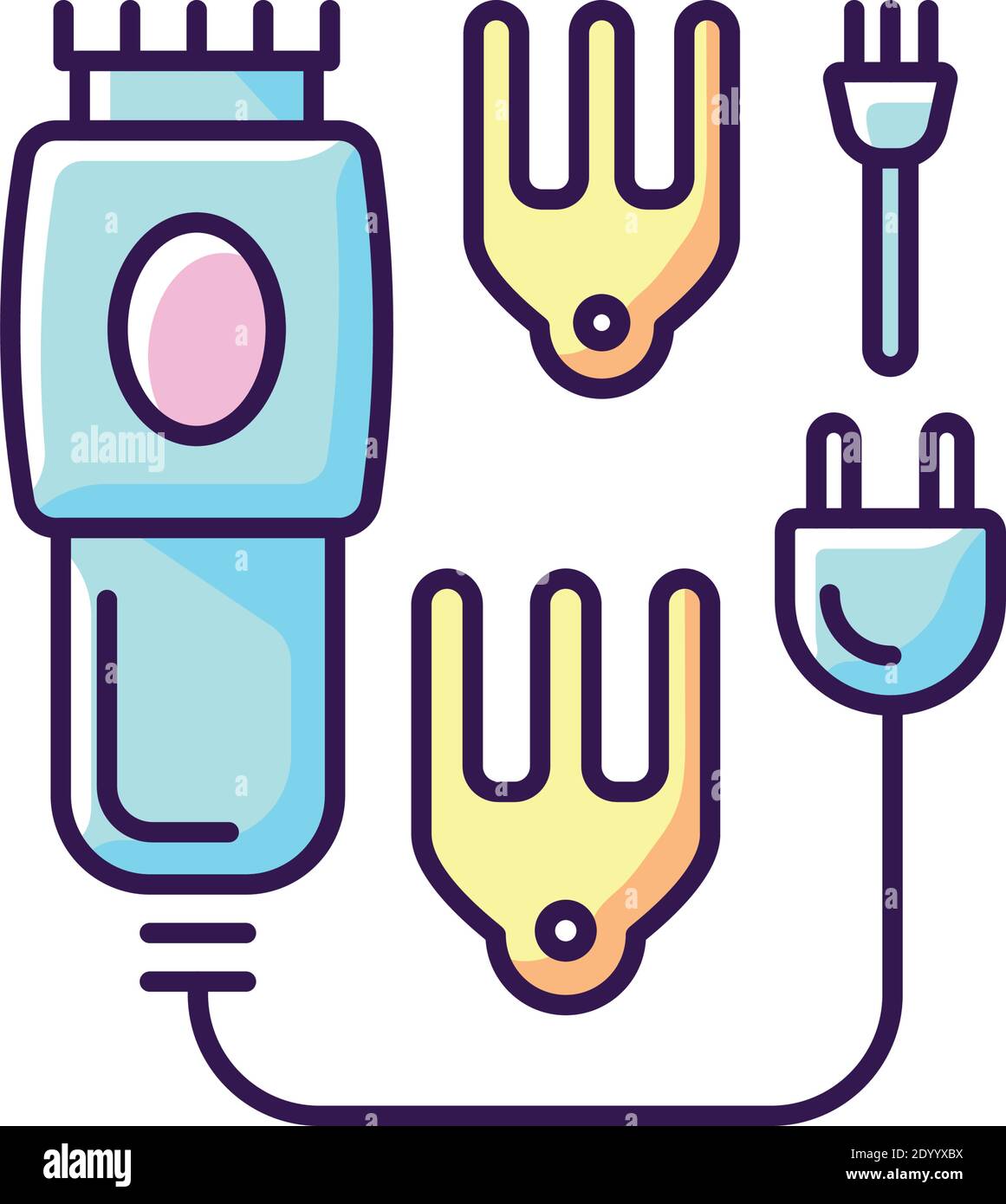 Tondeuse à cheveux électrique icône de couleur RVB Illustration de Vecteur