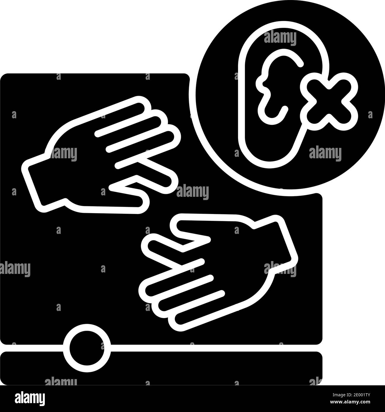 Icône de glyphe noir d'accessibilité Illustration de Vecteur