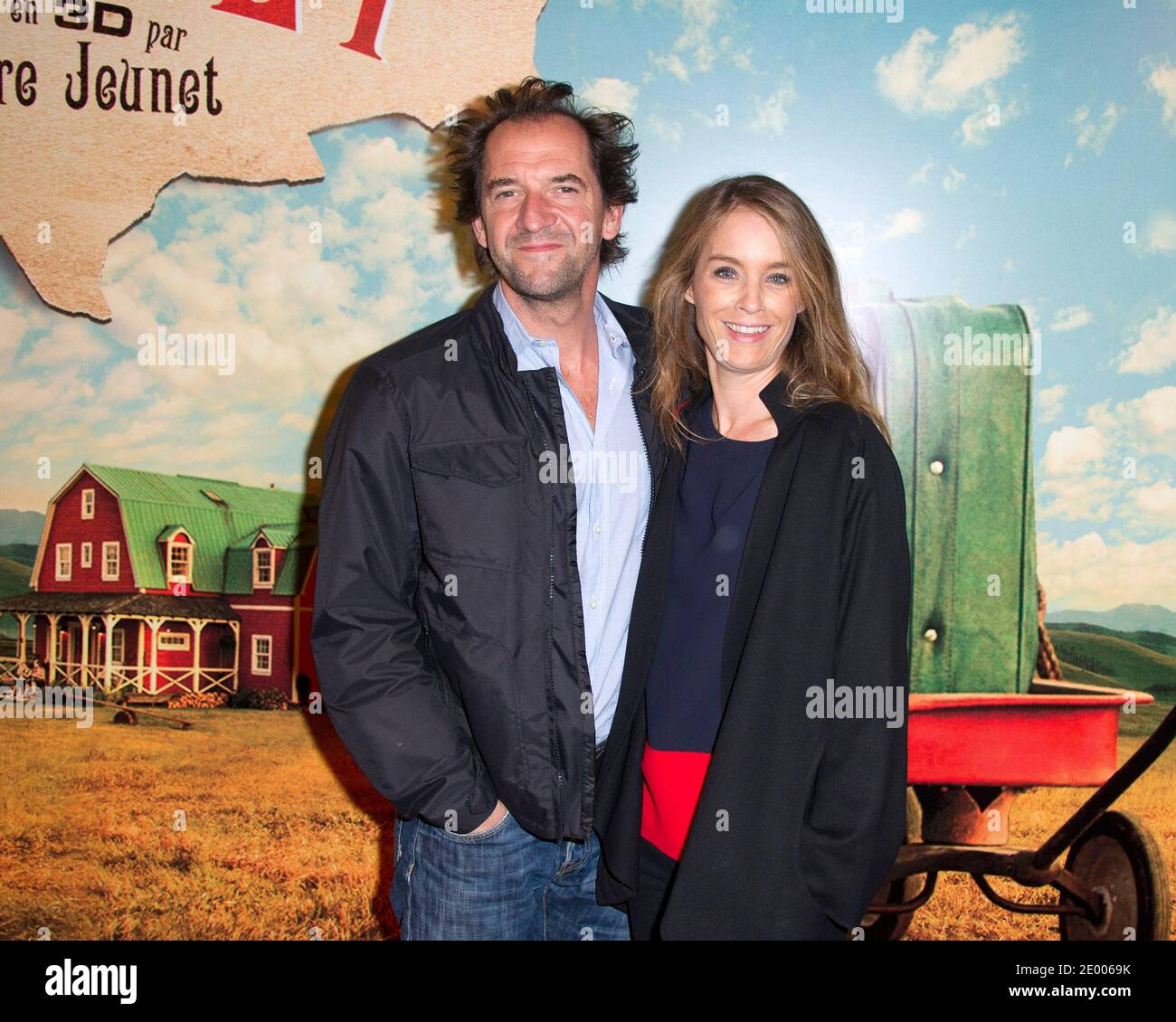 Stephane de Groodt et sa femme arrivent à la première de l'extravagant Voyage du Jeune et Prodicieux T.S. Spivet à l'Opéra de Gaumont à Paris, France, le 8 octobre 2013. Photo de Laurent Zabulon/ABACAPRESS.COM Banque D'Images