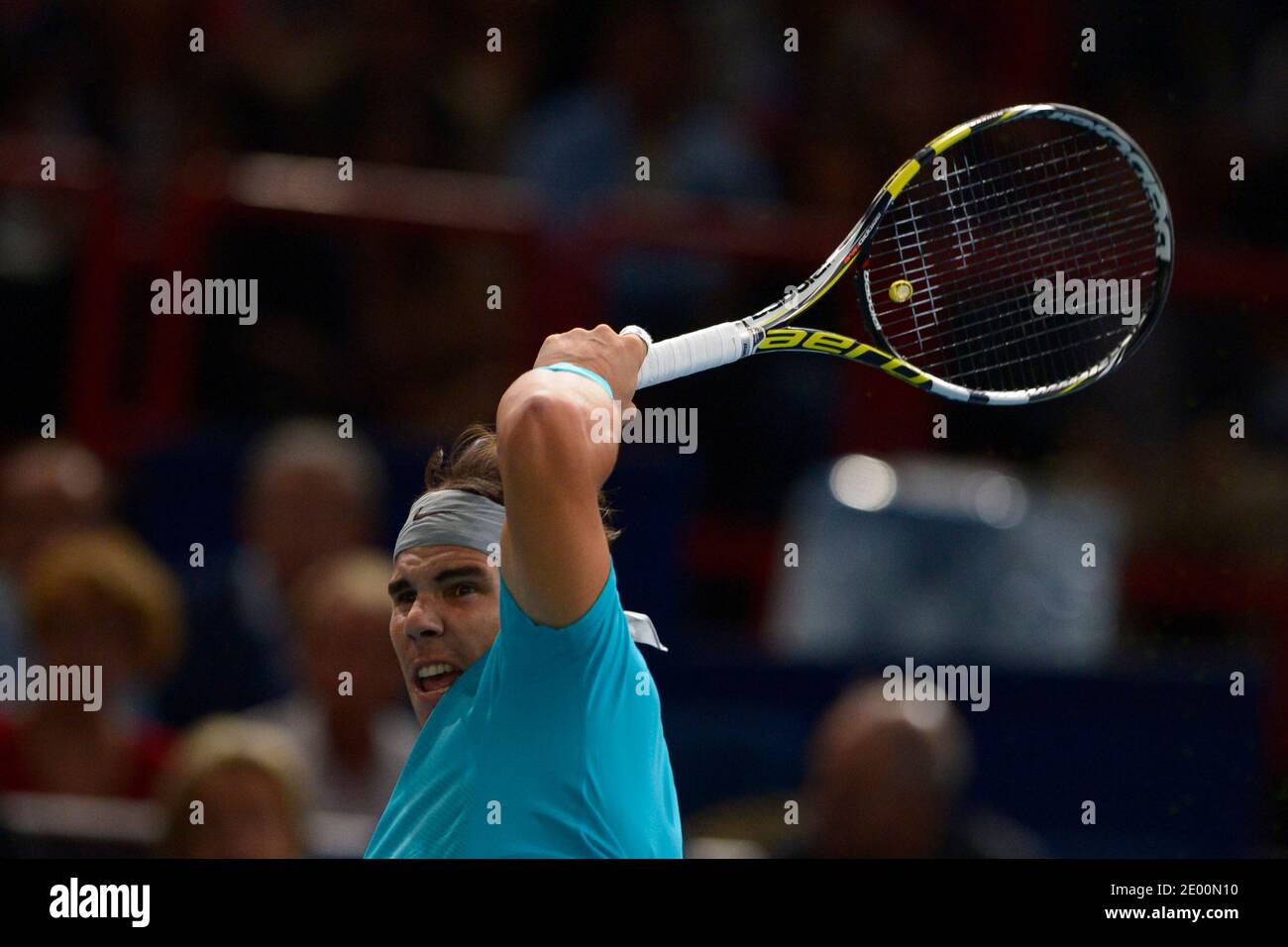 Rafael Nadal d'Espagne jouant au deuxième tour de la série BNP Paribas Masters tennis Open 2013 au Palais Omnisports de Paris-Bercy, Paris, le 30 octobre 2013. Photo de Henri Szwarc/ABACAPRESS.COM Banque D'Images