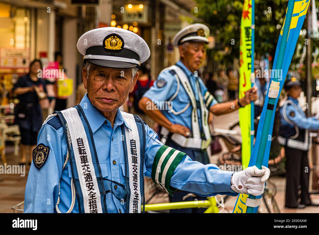 Démonstration de policiers à Shizuoka, Japon Banque D'Images