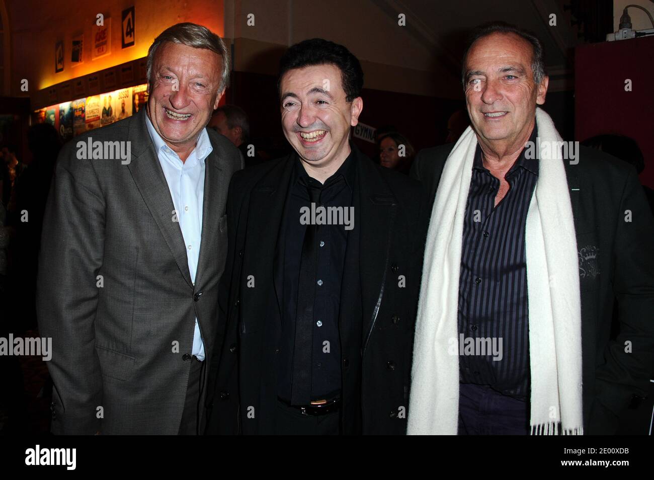 Olivier Lejeune, Gerald Dahan et Yves Lecoq participant au dernier spectacle « le mentaliste » (« général ») au Théâtre Trevise, à Paris, France, le 06 novembre 2013. Photo d'Aurore Marechal/ABACAPRESS.COM Banque D'Images