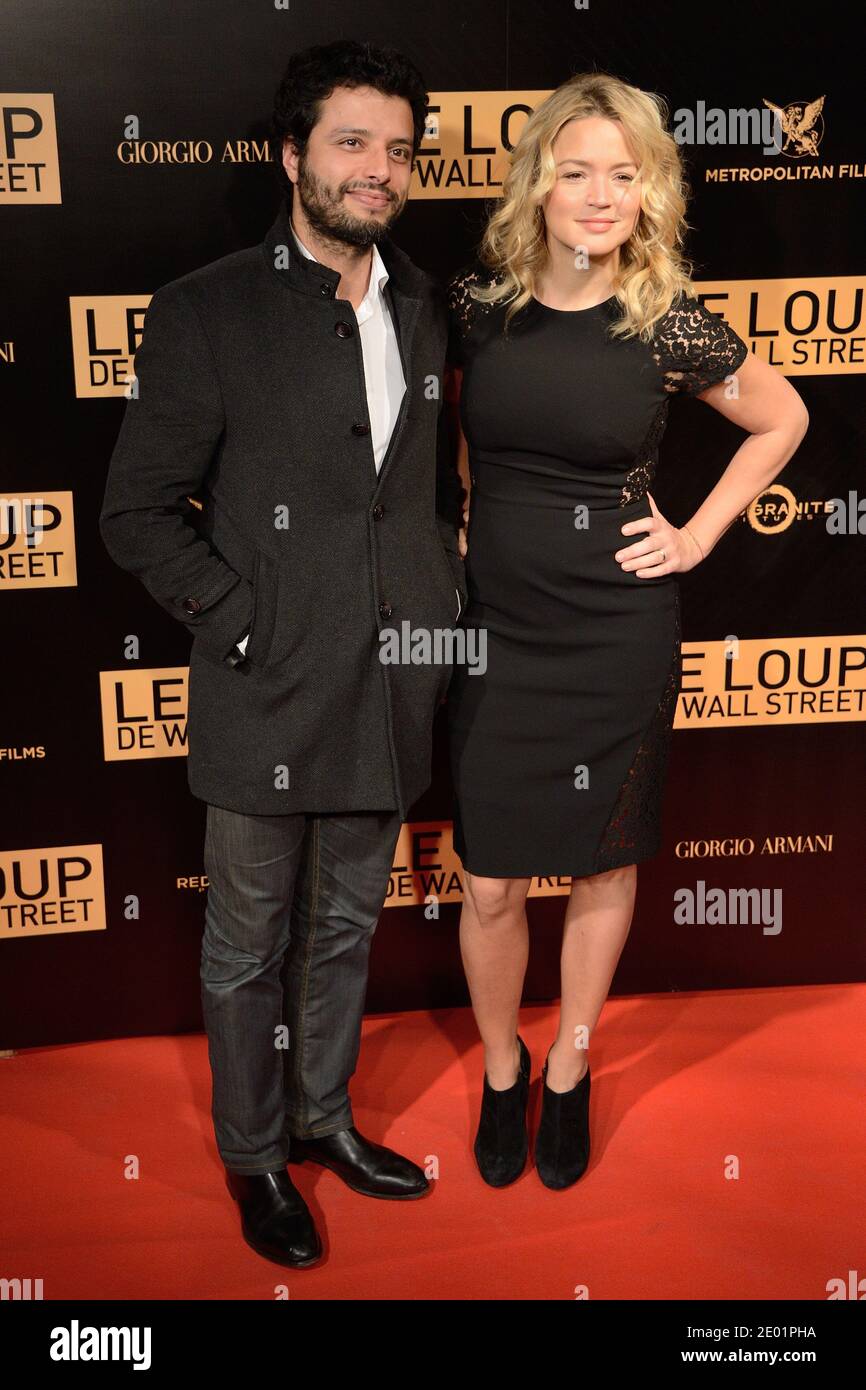 Mabrouk El Mechri et Virginie Efira assistent à la première du film le Loup  de Wall Street (le Loup de Wallstreet) qui s'est tenu au Cinéma Gaumont  Opera à Paris, France, le
