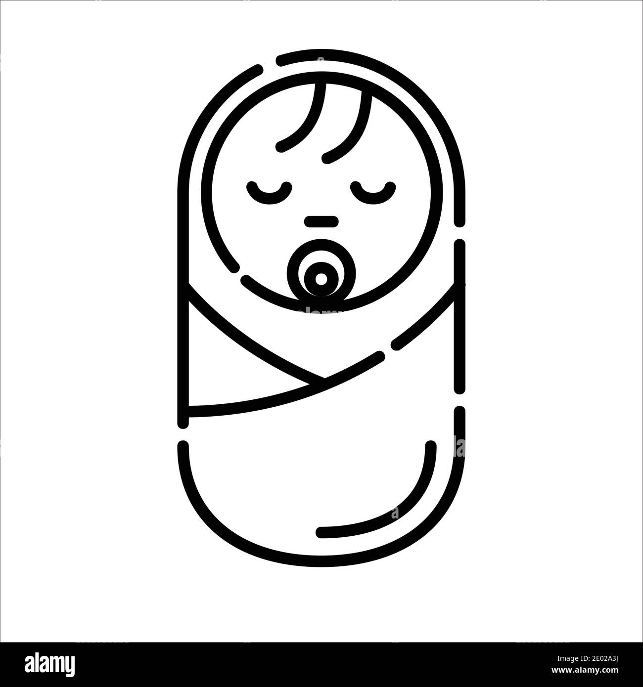 Sommeil de bébé, Icon design, Vector, clip art, Icon Line design Illustration de Vecteur
