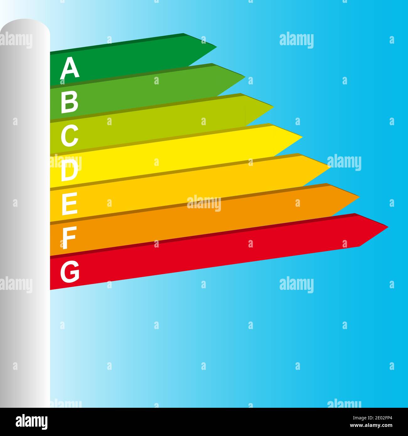 Flèches colorées, panneaux de signalisation routière avec symboles pour l'efficacité énergétique Illustration de Vecteur