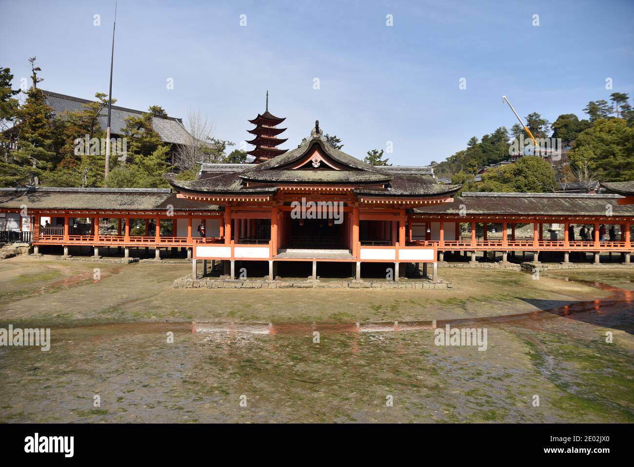 Le temple flottant appelé Itsukushima Hiroshima Japon Banque D'Images