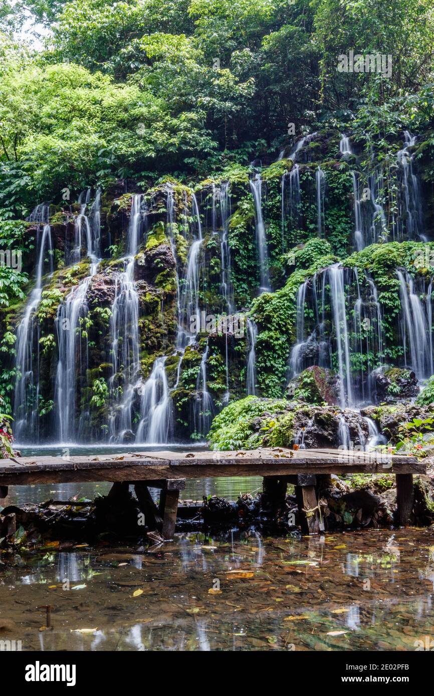Chute d'eau Banyu Wana Amertha. Buleleng, Bali, Indonésie. Banque D'Images