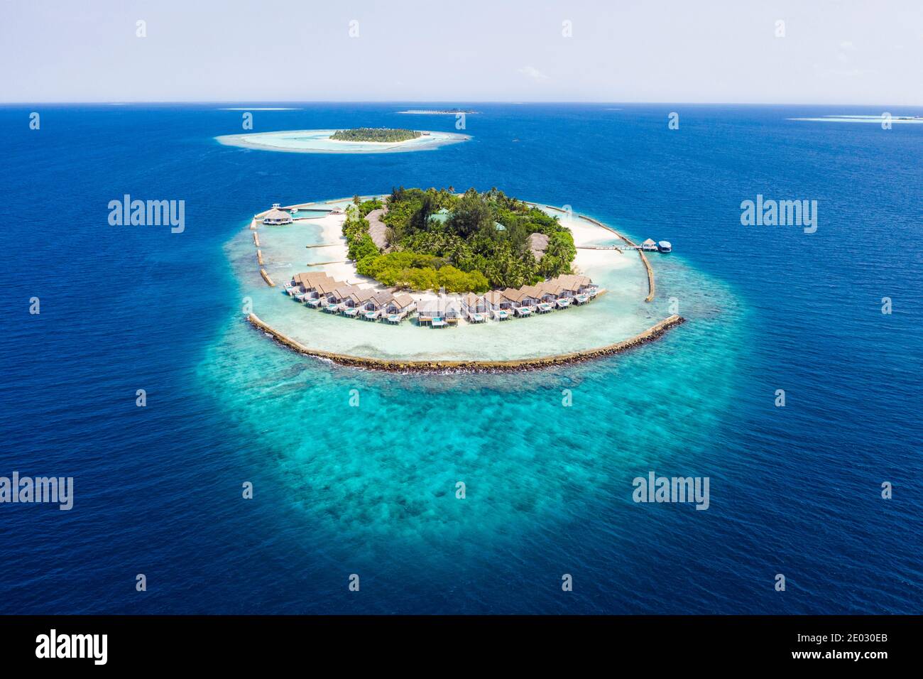 Île de vacances Kuda Rah, Ari Atoll, Océan Indien, Maldives Banque D'Images