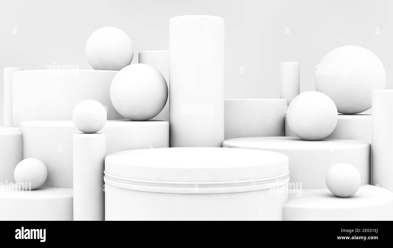 Fond de présentation de produit blanc maquette de rendu 3d Banque D'Images