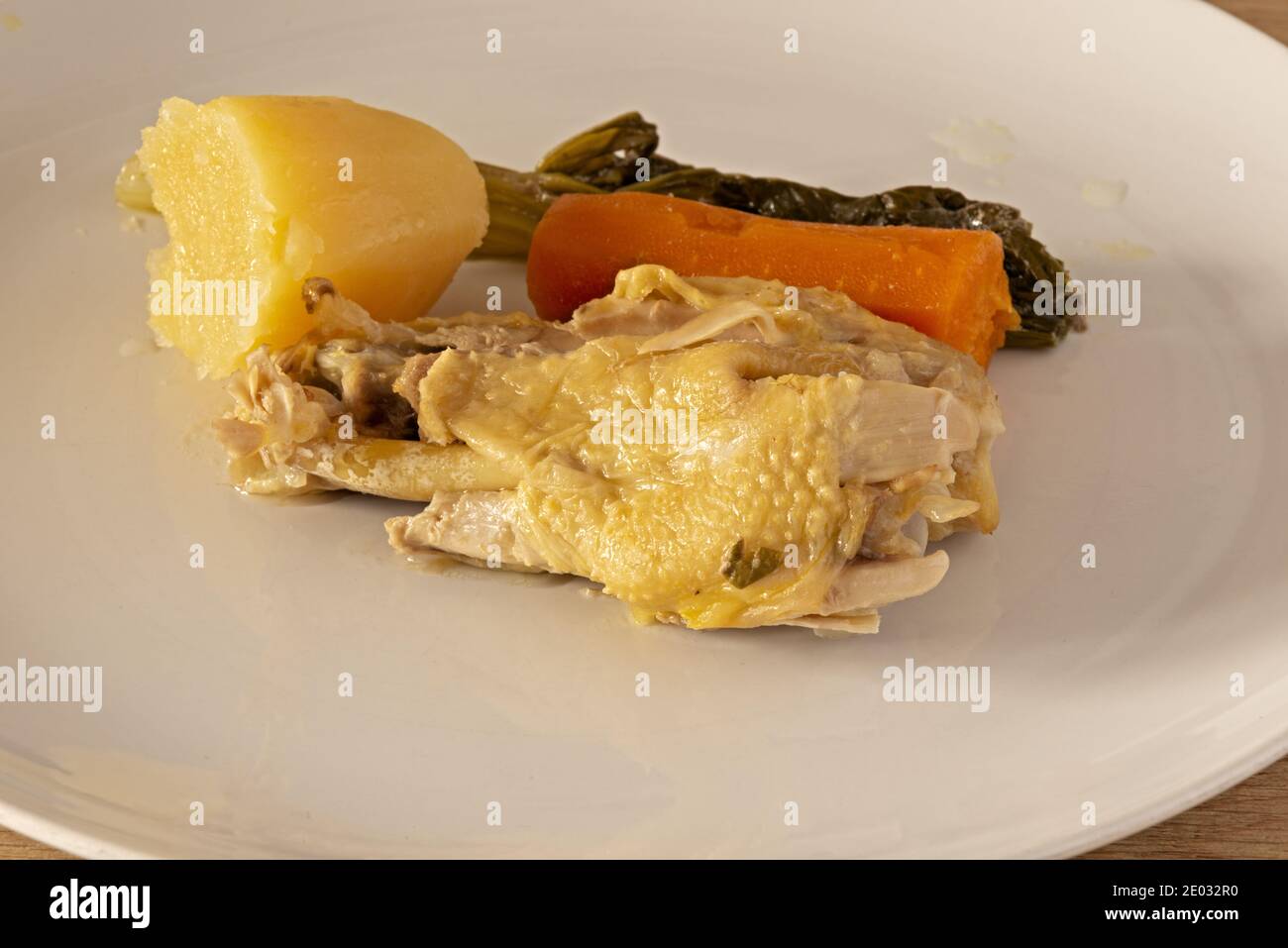 piatto con carne di polo con verdure da macro altra vista Banque D'Images