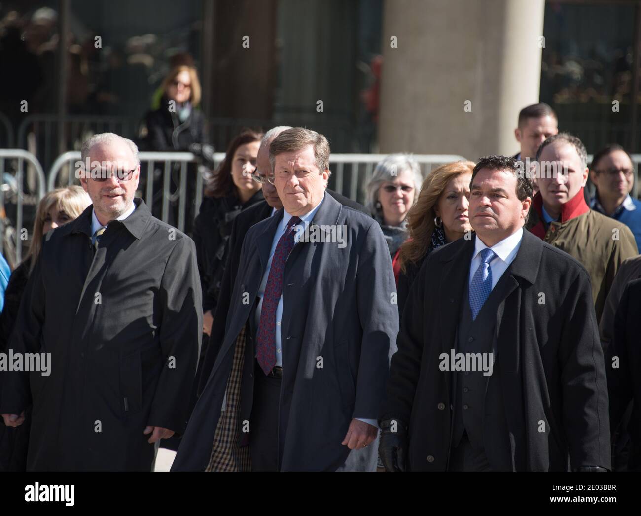 John Tory participe aux funérailles de Rob Ford à Toronto, Canada-mars 2016 Banque D'Images