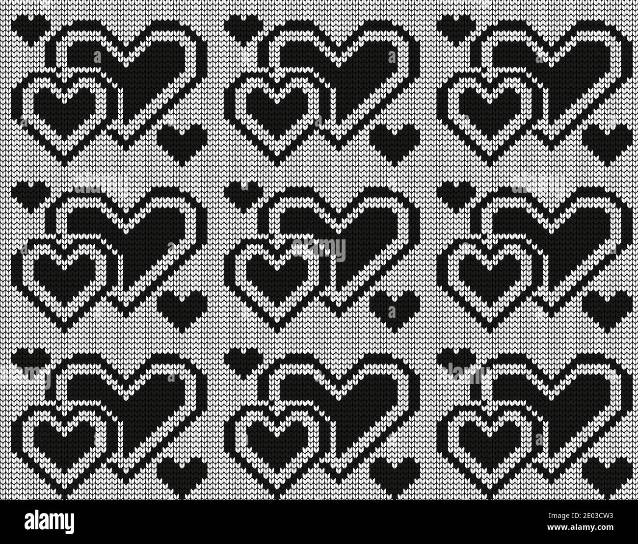 Maille noire et blanche à motif géométrique vectoriel sans couture Illustration de Vecteur