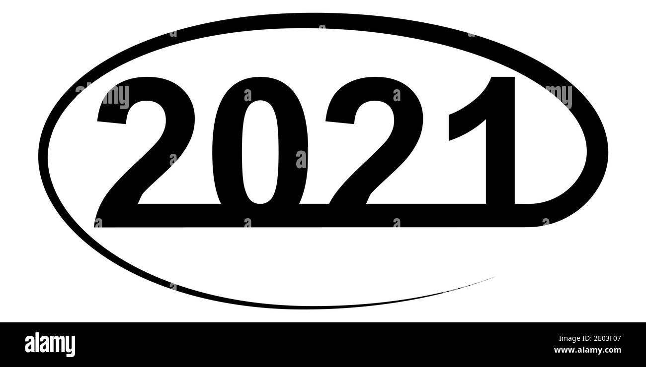 2021 Happy New Year logo design, vecteur calligraphique lettrage 2021 nouvelle année Illustration de Vecteur