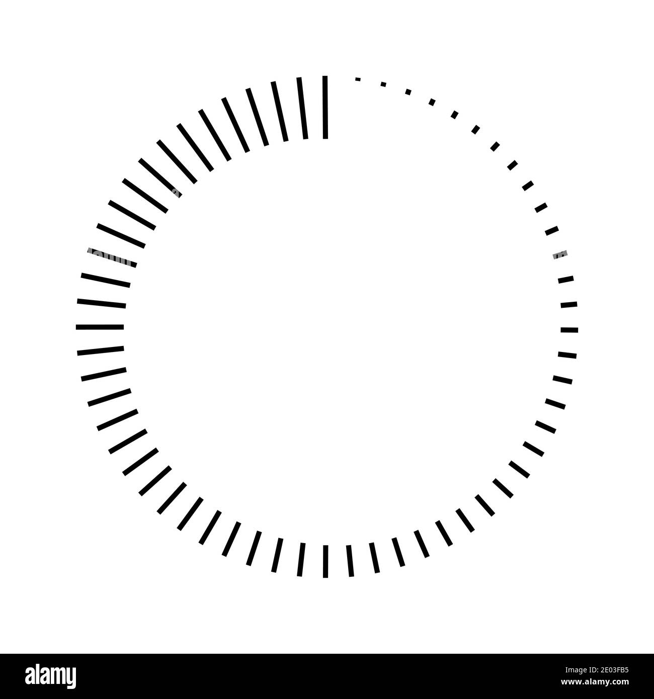 bandes autour du compte à rebours du logo du cercle, icône circulaire vectorielle avec bandes autour du périmètre, signe horaire Illustration de Vecteur