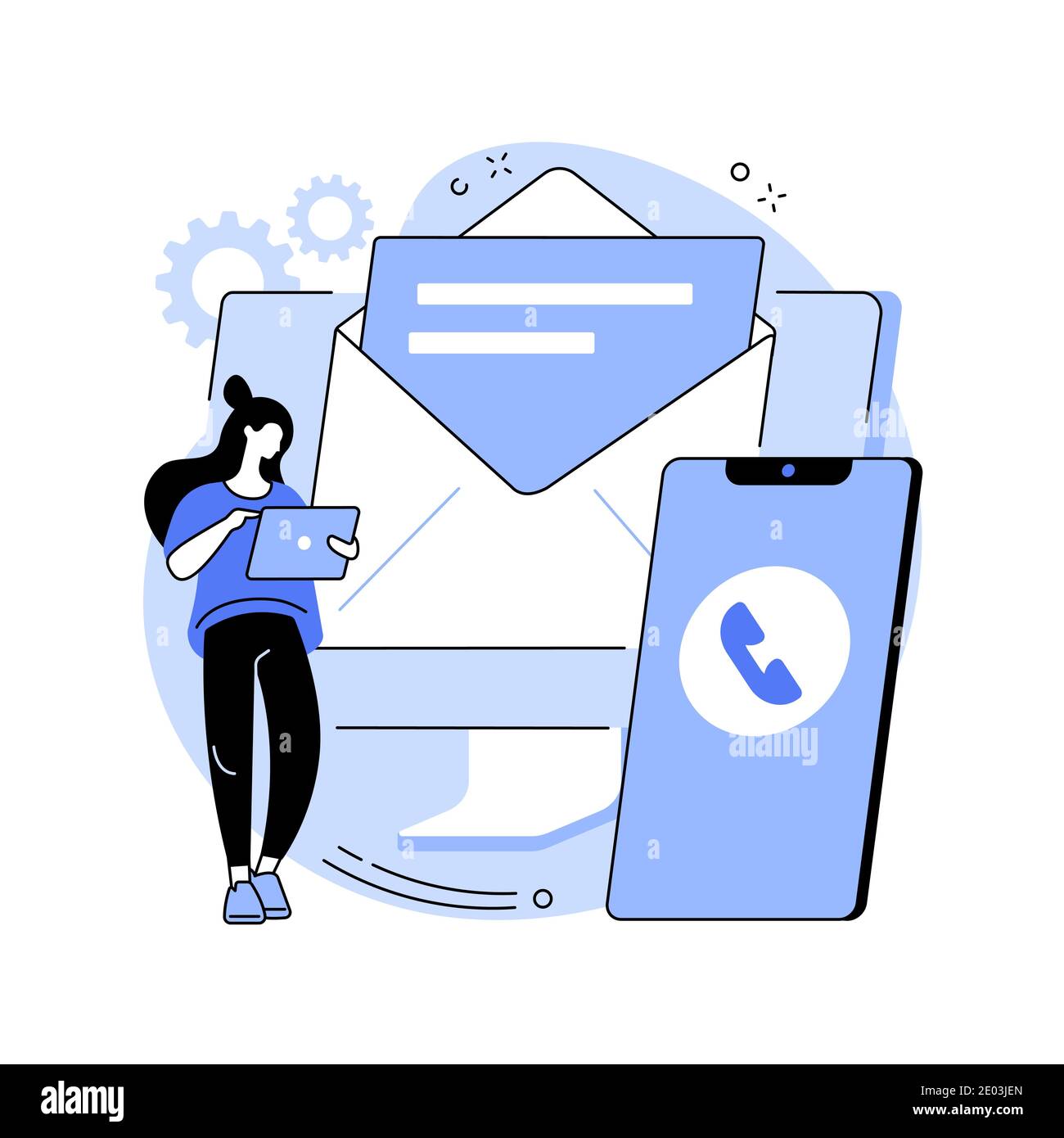 Prenez contact avec l'illustration abstraite du vecteur de concept. Illustration de Vecteur