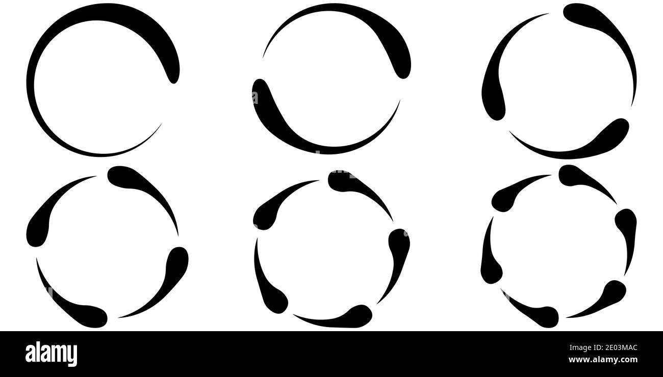 Ensemble d'icônes concept de rotation de torsion, vecteur ensemble cercles recyclage, actualiser, lignes de guidage autour du cercle Illustration de Vecteur