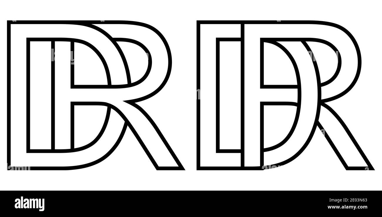 Logo RD dr icône signe deux lettres entrelacées R D, Vector logo RD dr premières lettres majuscules motif alphabet r d Illustration de Vecteur