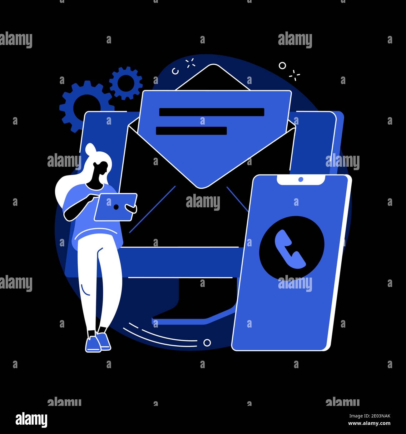 Prenez contact avec l'illustration abstraite du vecteur de concept. Illustration de Vecteur