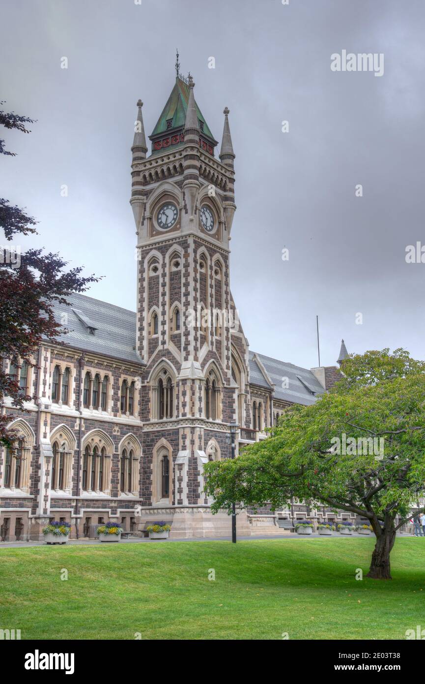 Bâtiment historique sur le campus de l'Université d'Otago à Dunedin, Nouvelle-Zélande Banque D'Images