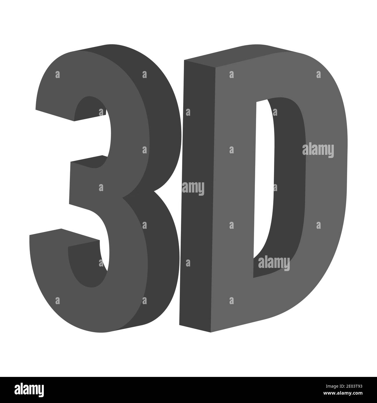 lettres 3d 3, d, symbole d'icône de vecteur 3d lettre tridimensionnelle numéro 3, d Illustration de Vecteur