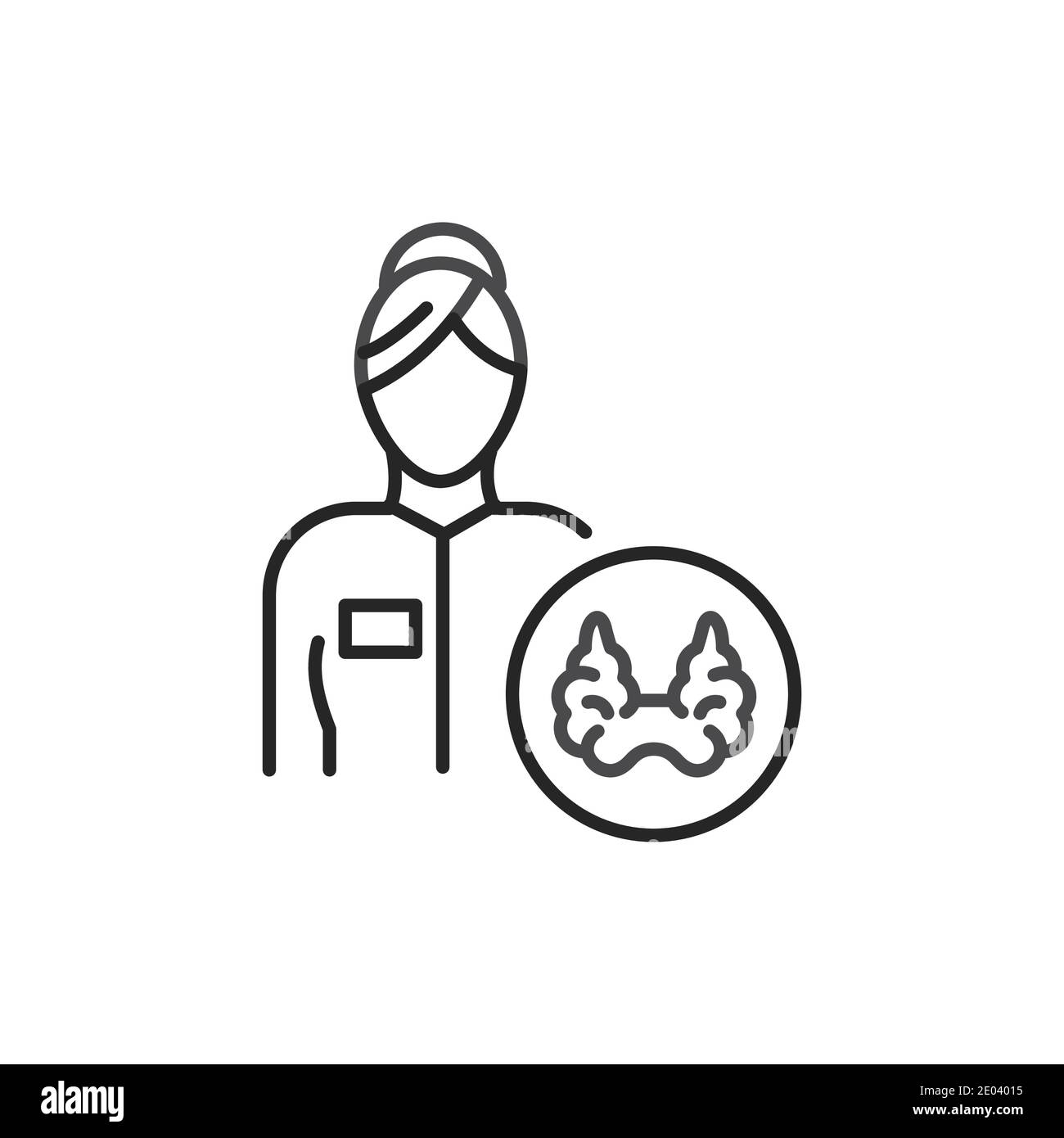 Icône de ligne de couleur médecin endocrinologue. Pictogramme pour page Web, application mobile, Promo. Contour modifiable. Illustration de Vecteur