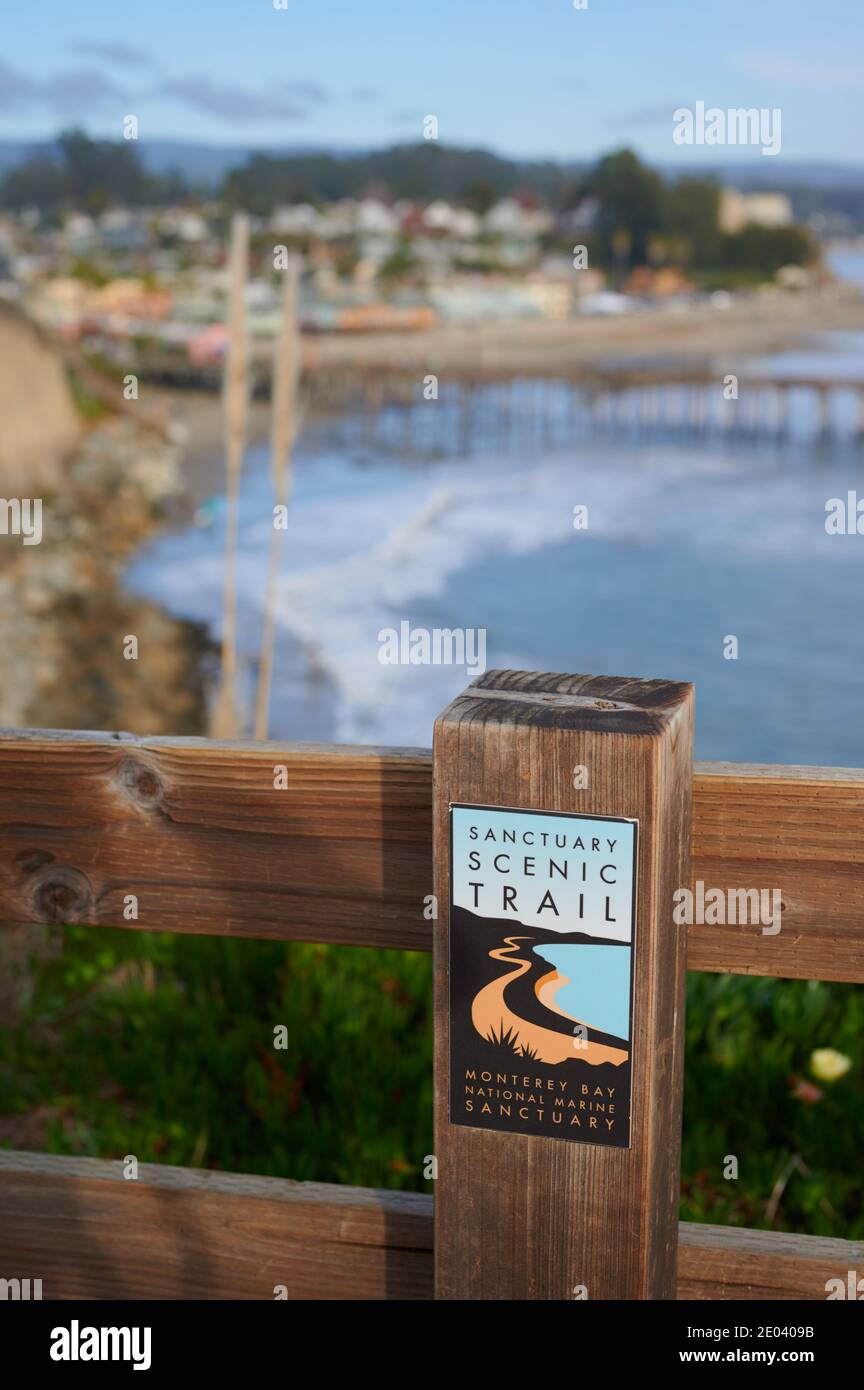 Sentier panoramique du sanctuaire marin national de la baie de Monterey (MBNMS), Capitola CA Banque D'Images