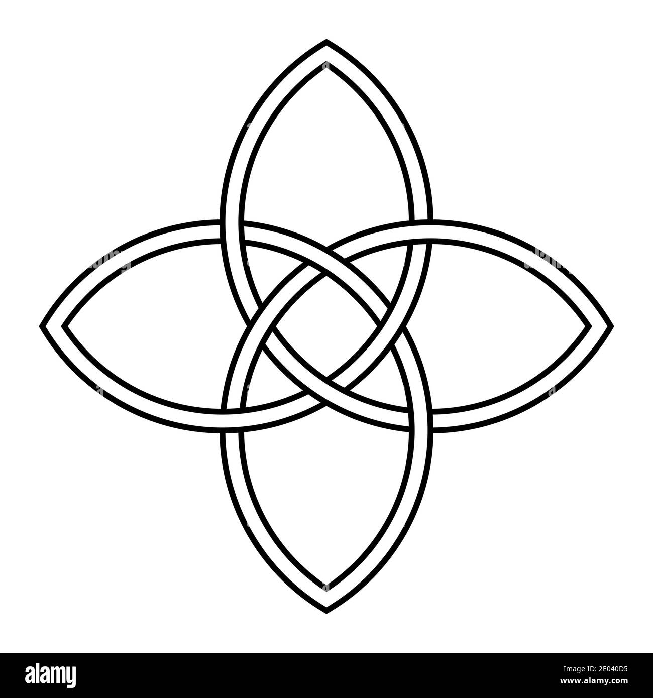 Logo feuilles entrelacées, feuilles vectorielles modèle logo tatouage symbole signe fertilité et agriculture Illustration de Vecteur