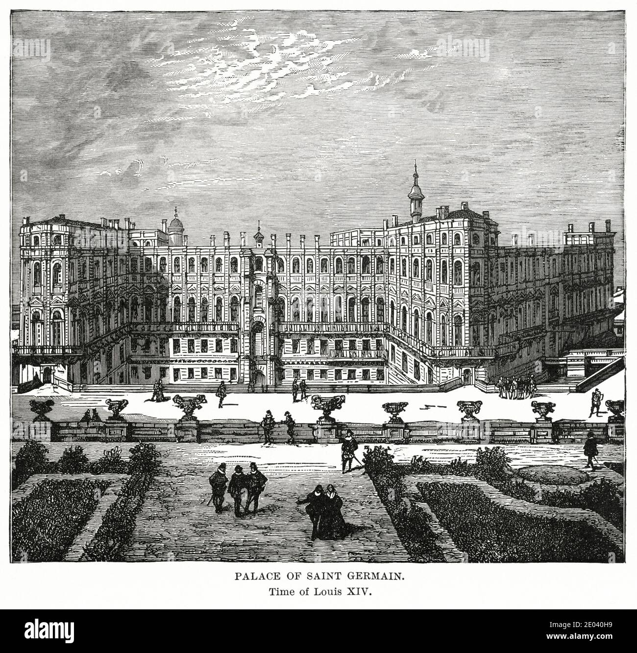 Palais de Saint Germain, époque de Louis XIV, Illustration, Histoire du monde de Ridpath, Volume III, par John Clark Ridpath, LL. D., Merrill & Baker Publishers, New York, 1897 Banque D'Images
