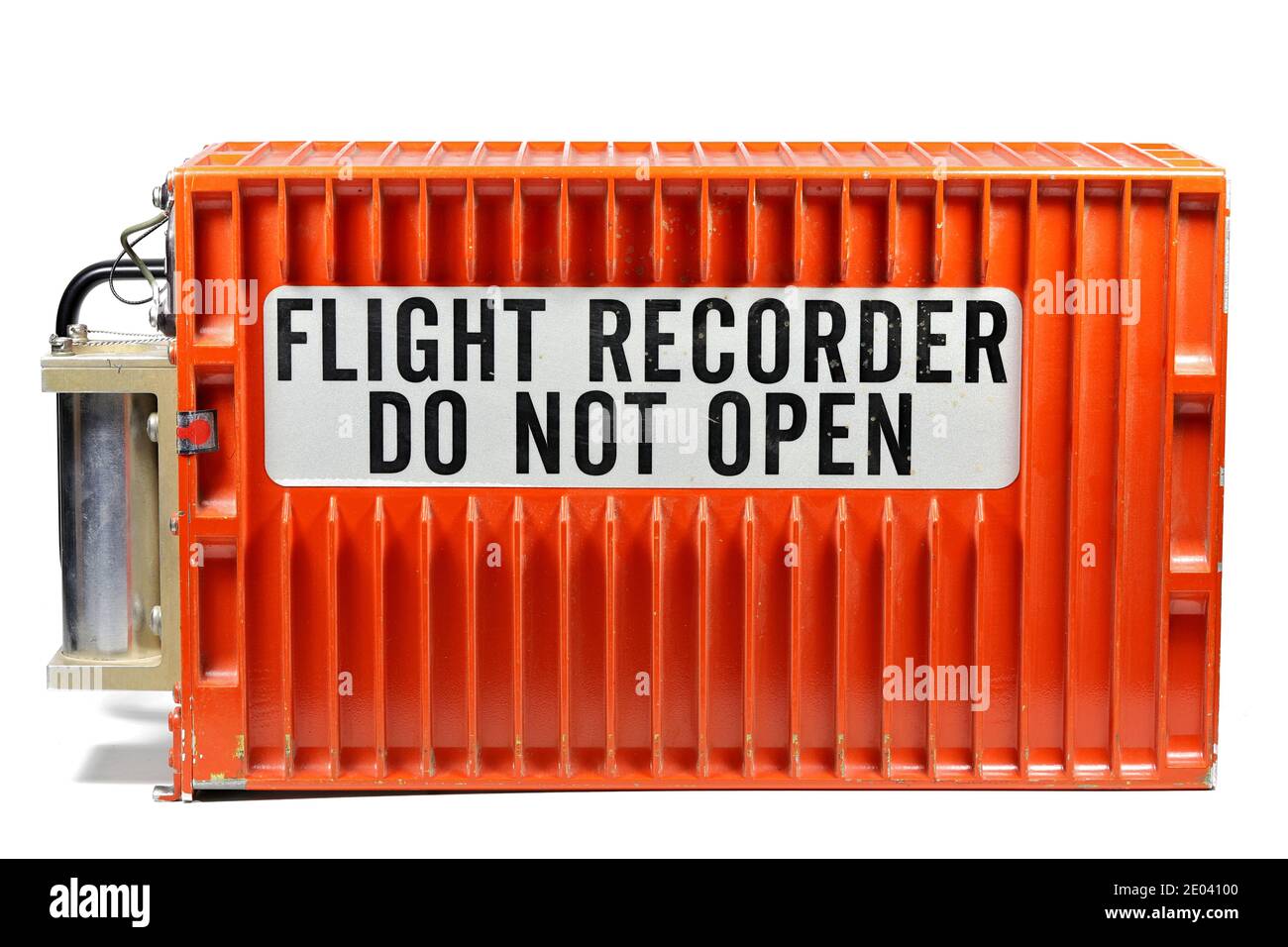 enregistreur de données de vol d'un avion isolé sur fond blanc Banque D'Images