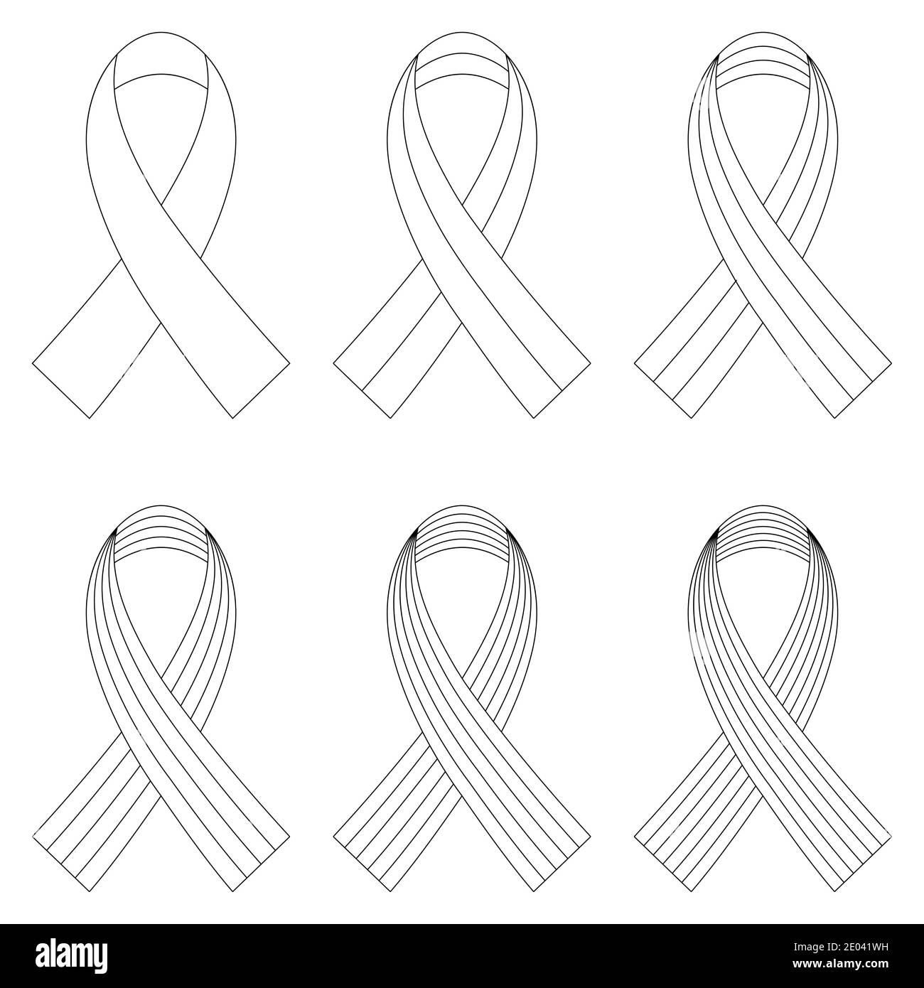 ensemble de rubans enveloppés avec un nombre différent de bandes, un modèle de coloration, un modèle de ruban torsadé pour un symbole ou un logo Illustration de Vecteur