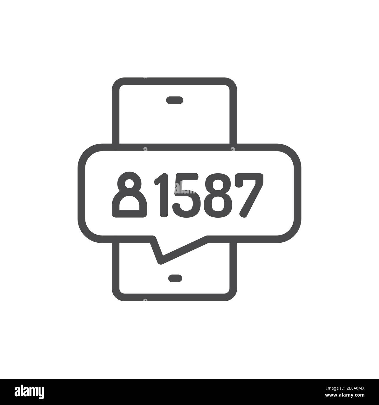 Icône noire de ligne de suivi de masse. Promotion SMM. Illustration de Vecteur