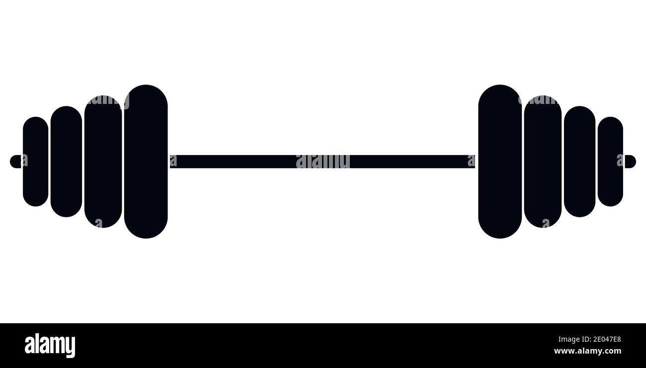Équipement sportif barbell de fitness, vecteur symbole de levage de muscle, exercices haltères isolés, vecteur symbole de levage de poids Illustration de Vecteur