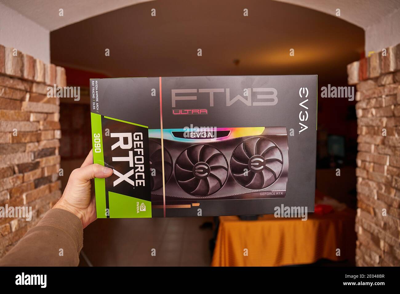 Boîtier GPU EVGA GeForce RTX 3090 Nvidia Banque D'Images