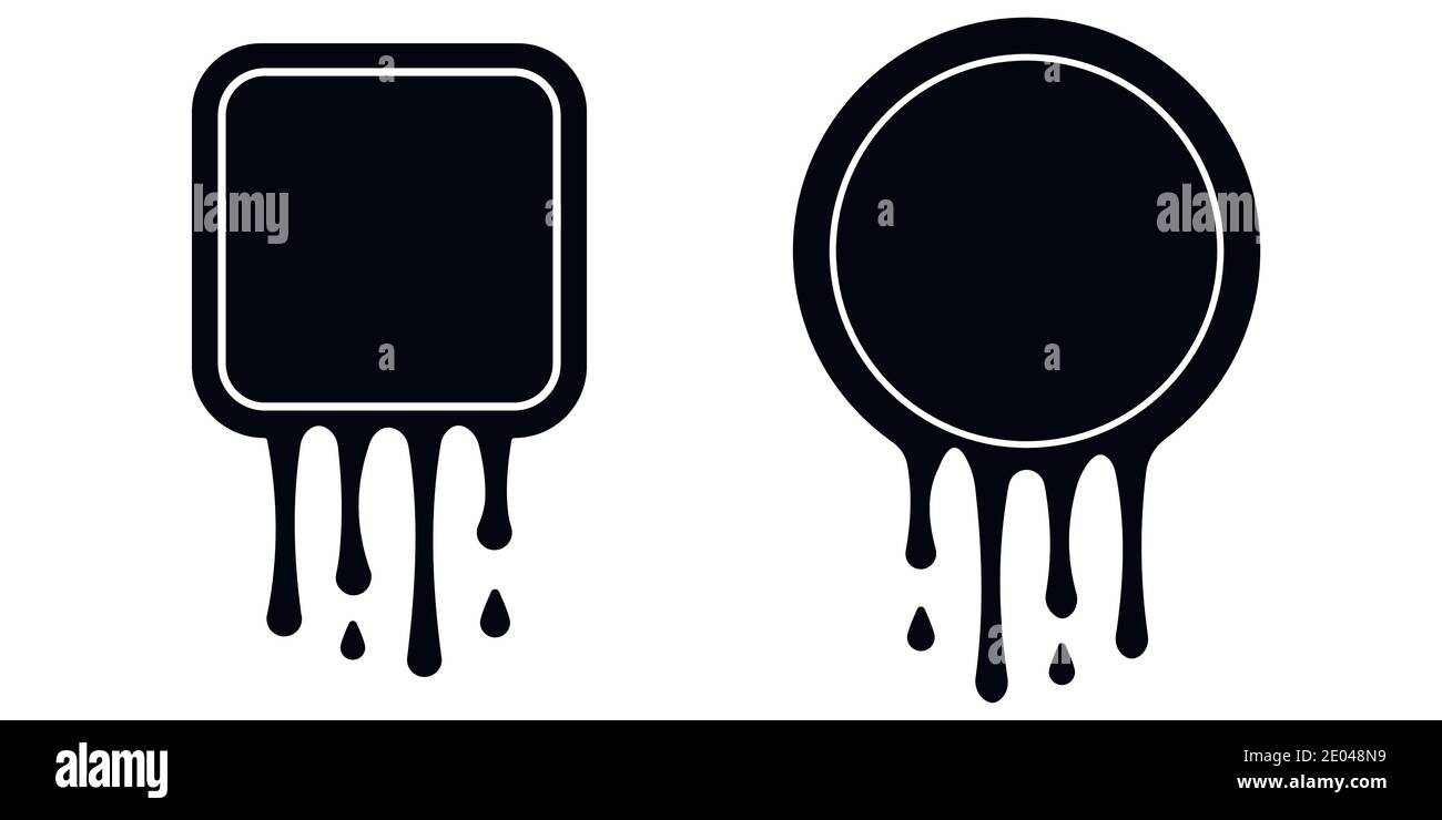 Icône de panneau d'affichage de bannière punissant la peinture, la peinture goutte à goutte, l'encre vectorielle actuelle, modèle de logo Illustration de Vecteur