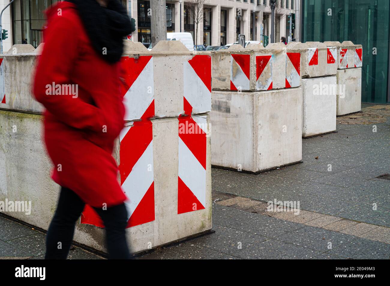 Barrières concrètes contre les attaques terroristes en Allemagne Banque D'Images