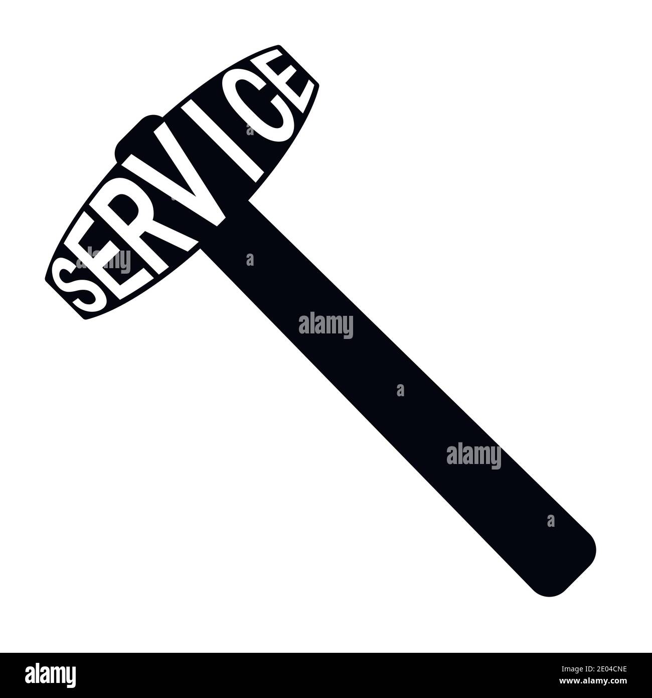 Icône du logo du centre de service, signe vectoriel, symbole du marteau du service de texte Illustration de Vecteur