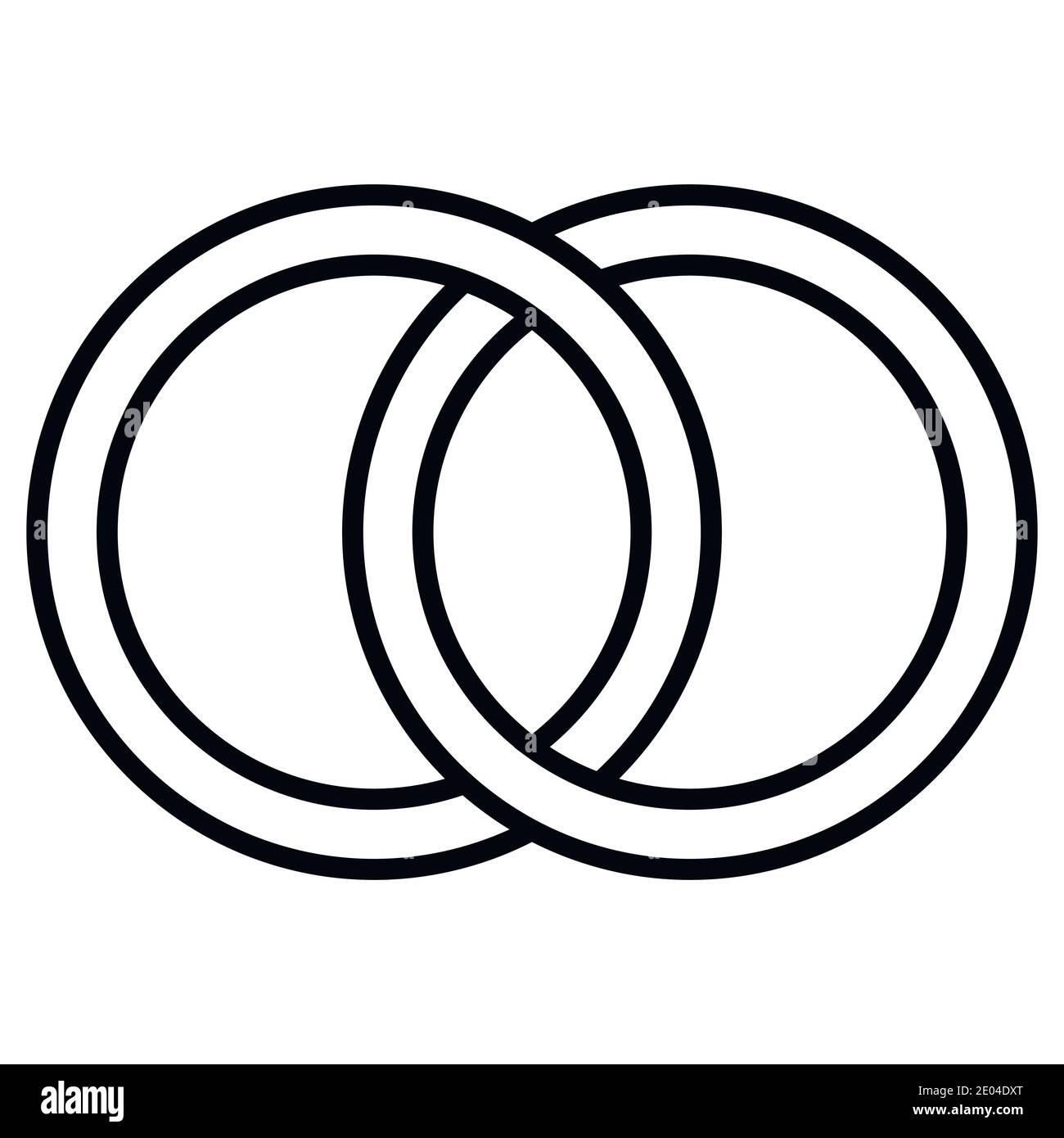 Icône de cercles de verrouillage, anneaux de contour. Icône cercle, anneaux de mariage Illustration de Vecteur