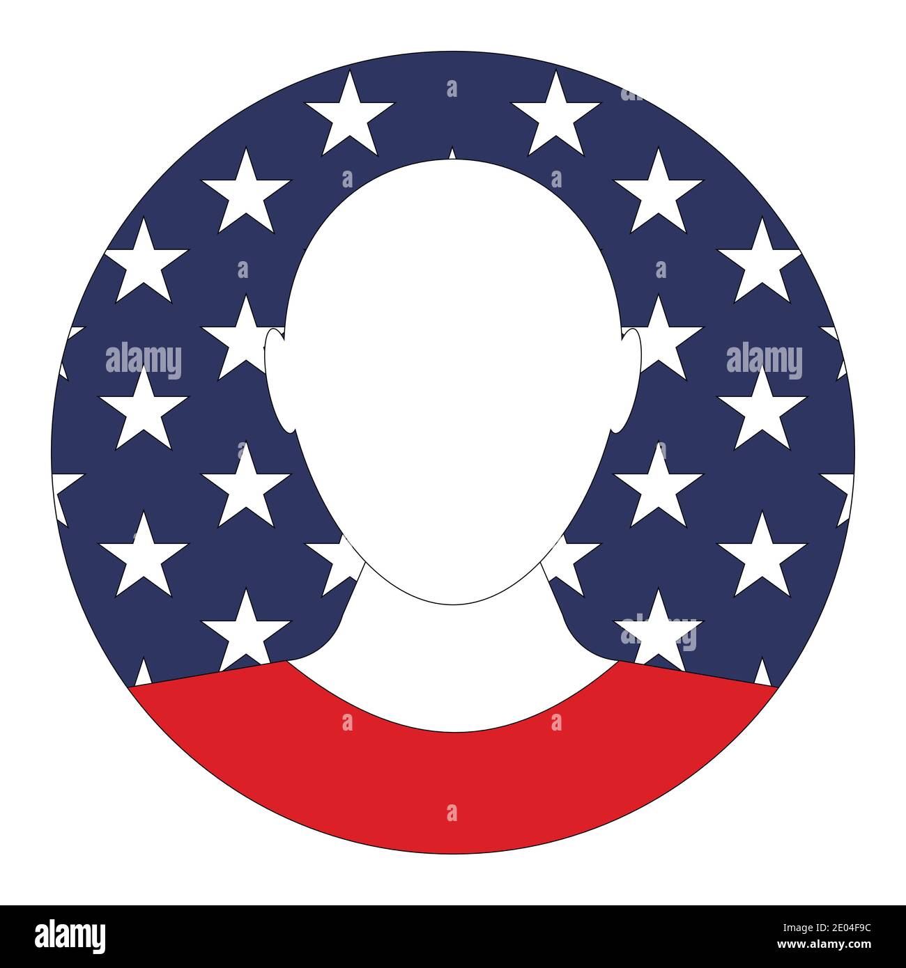 Avatar USA image contours profil de personne, vecteur drapeau USA avatar pour chat ou forum Illustration de Vecteur
