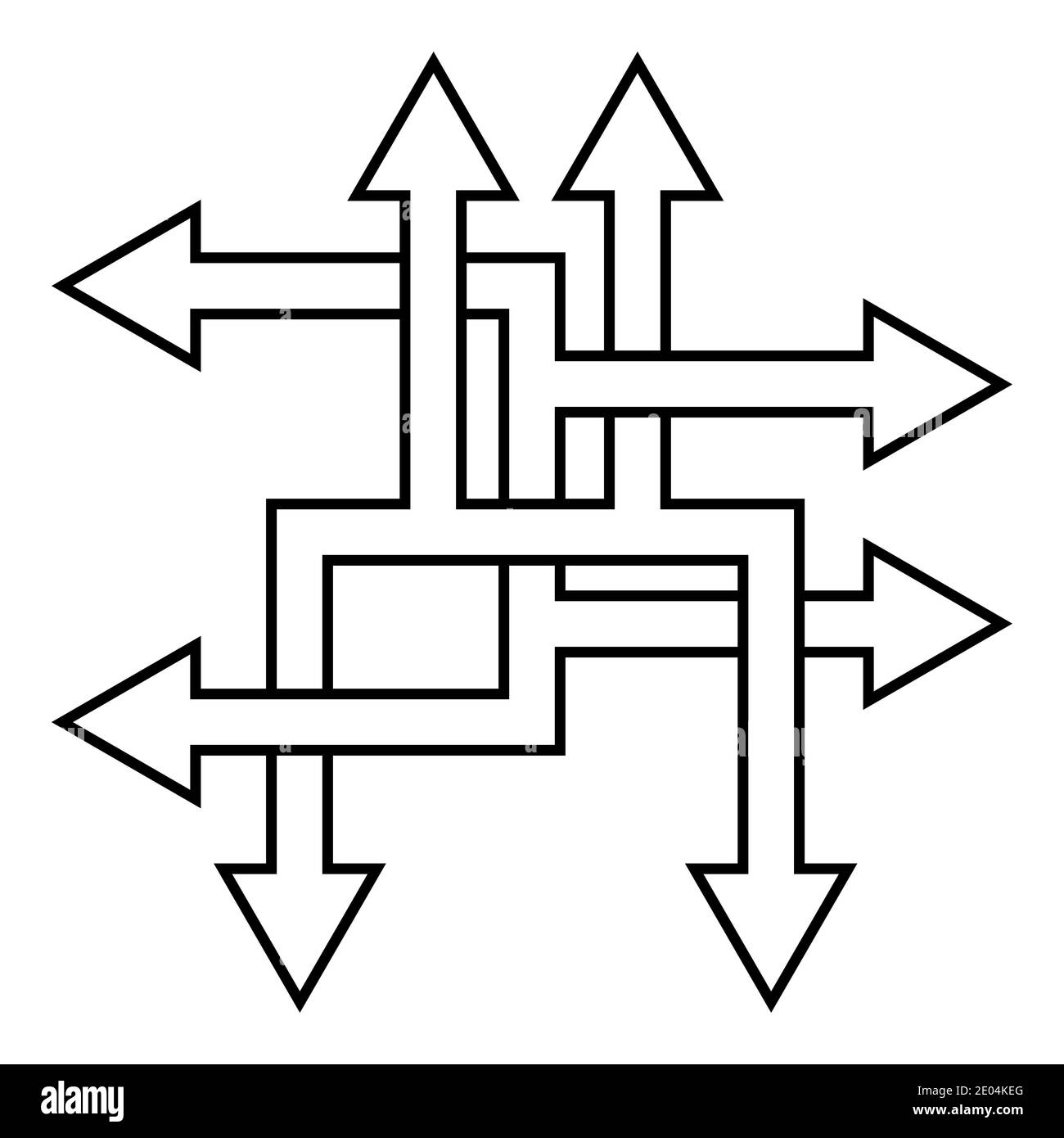 Des façons complexes résoudre des problèmes complexes, vecteur flèche direction symbole de chemin optimisation du processus Illustration de Vecteur